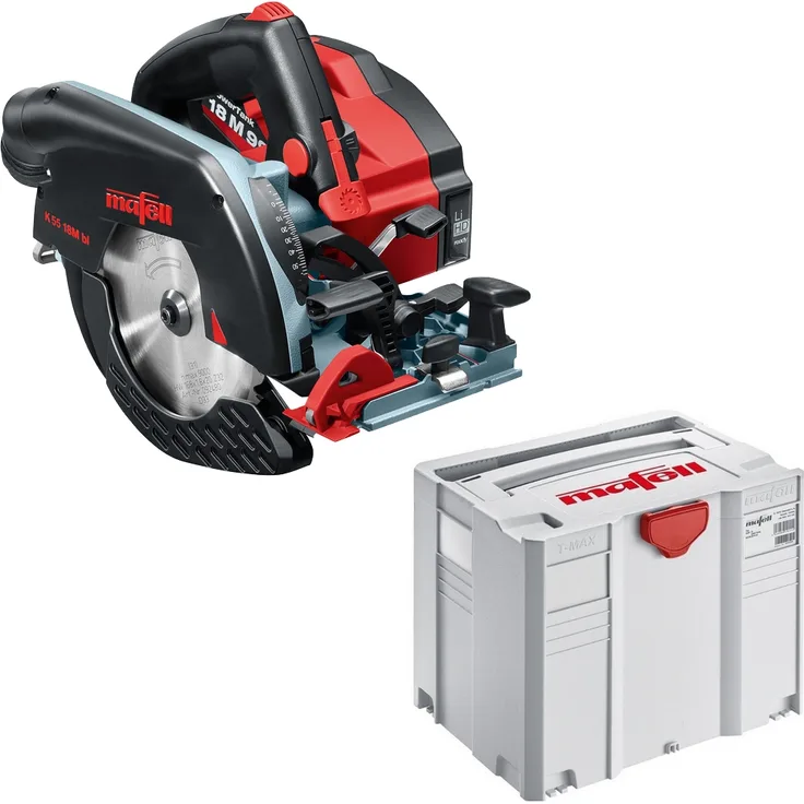Mafell Akku Handkreissäge K 55 18M bl PURE mit HM-Sägeblatt im T-MAX 91B502