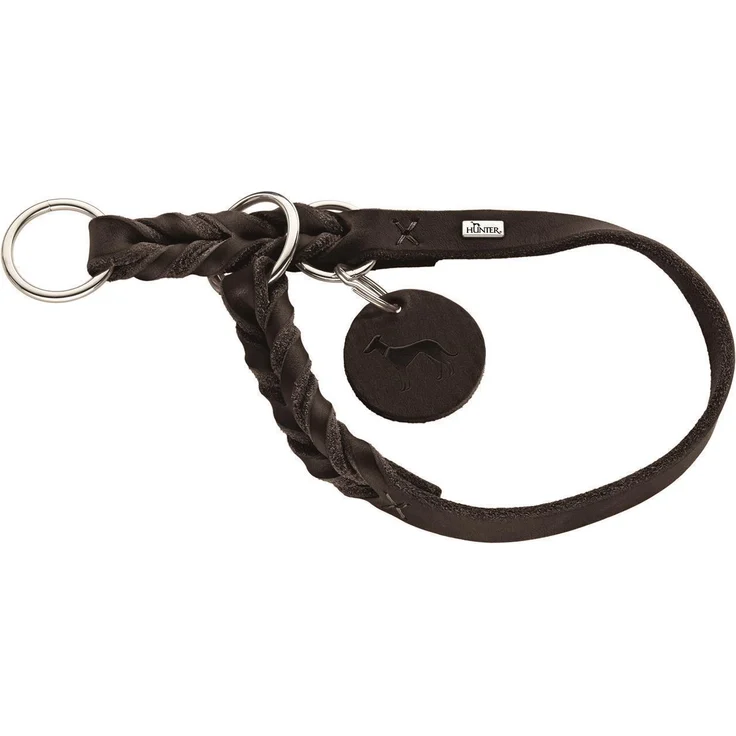 Hunter Dressurhalsung Solid Education Soft-Rindleder dunkelbraun S-M – Bild 1
