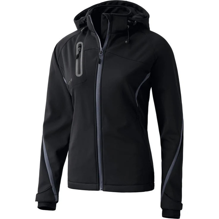 Erima Softshelljacke Damen Softshelljacke Function, Flexibles Softshell-Material, ERIMA-TEX® Membran, Atmungsaktiv, Handstulpen, abnehmbare Kapuze, blau