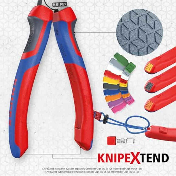 KNIPEX 03 02 180 Kombizange mit Mehrkomponenten-Hüllen schwarz atramentiert 180 mm – Bild 5