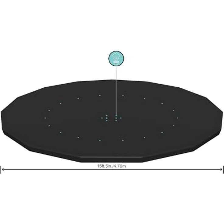 Bestway PVC-Abdeckplane Ø 470 cm, schwarz, rund – Bild 3