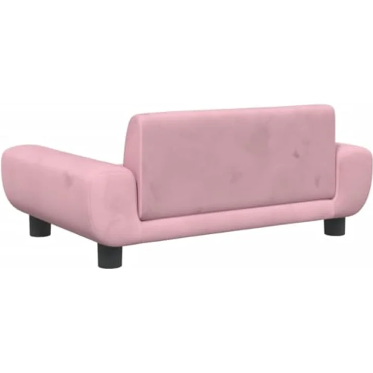 vidaXL Hundebett, Hundekissen mit weicher Polsterung, Hundesofa Hundecouch für kleine Hunde Haustiere, Haustierbett Katzenbett, Rosa Samt – Bild 5