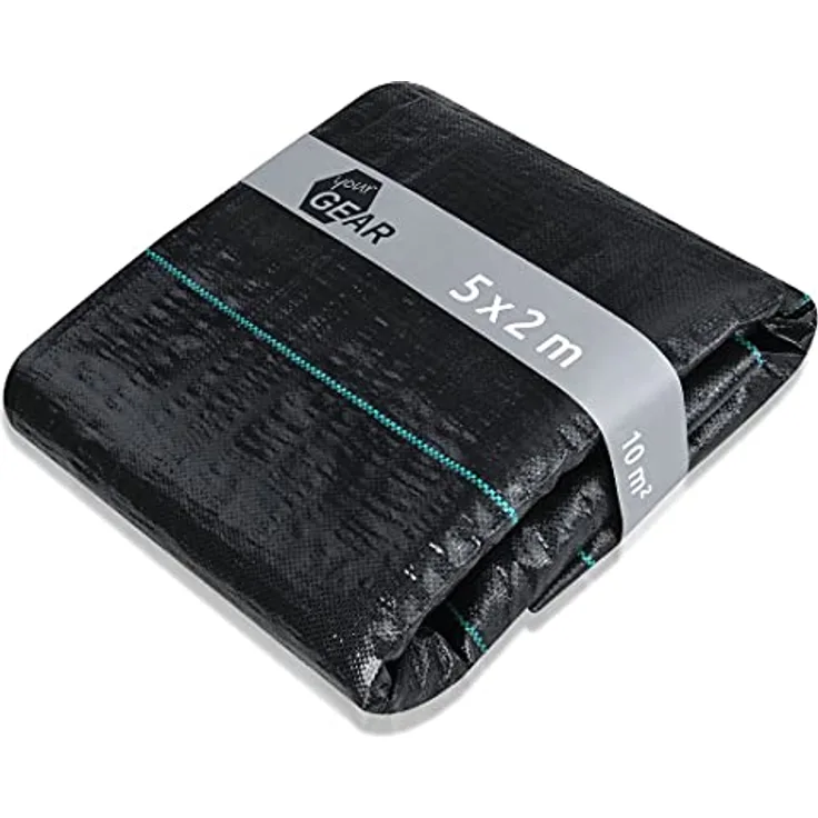 your GEAR 10 | 20 | 50 | 100 m² Unkrautfolie Gartenvlies Bodengewebe Unkrautschutz-Vlies in 1 oder 2 Meter Breite 100g/m² wasserdurchlässig reißfest [2x5m]