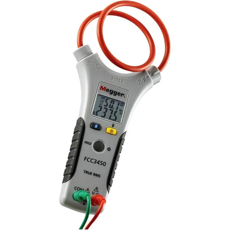 Megger FCC3450, digitale Stromzange mit Bluetooth, CAT III 1000 V, CAT IV 600 V, 10.000 Counts, inkl. Tasche