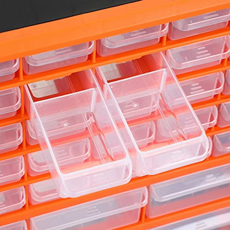 Monzana Sortimentskasten MW1502 39 Schubladen 47,5x38x16cm Trennwände bis 72 Fächer Werkstatt Sortierbox Sortierkasten – Bild 5