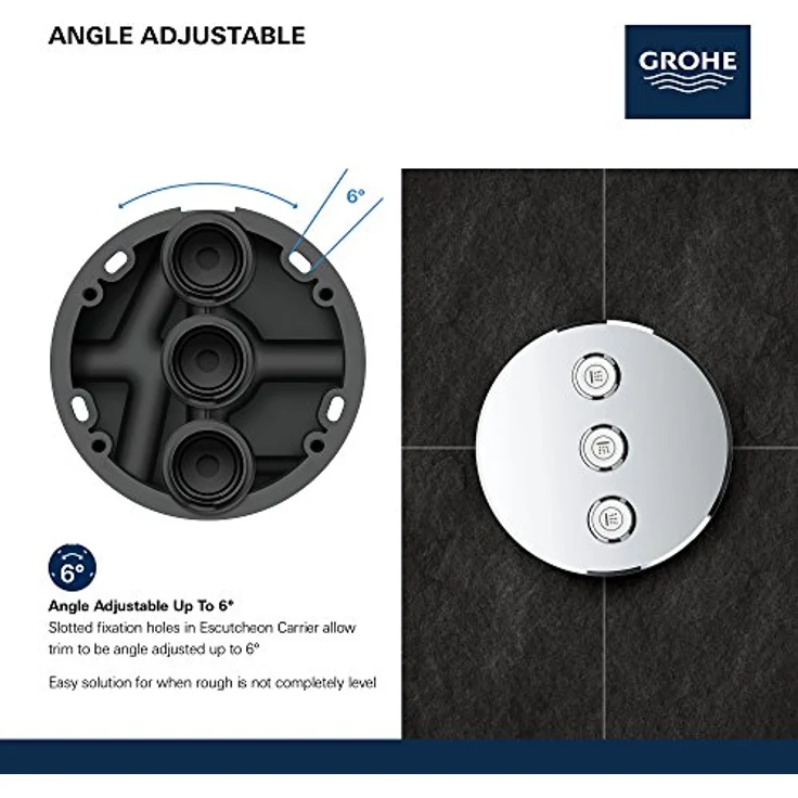 Grohe Grohtherm SmartControl 3-fach UP-Ventil, Regler mit intuitiver Steuerung und stilvollem Moon White Design – Bild 4
