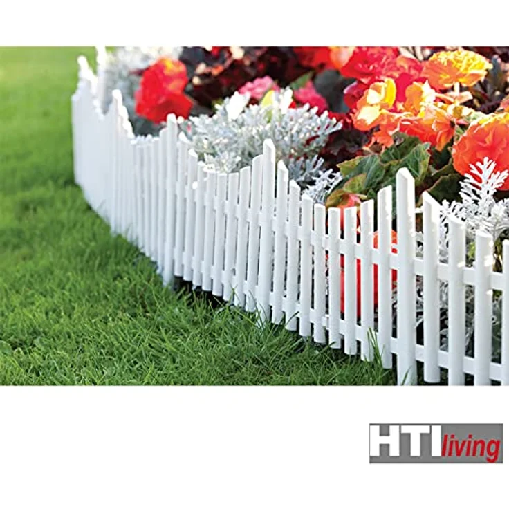 HTI-Living Beetbegrenzung Zierzaun Bogen unten 4-teilig Nessa, 4 Zaunelemente, Beeteinfassung Beetbegrenzung, witterungsbeständiger Kunststoff - Preisvergleich – Bild 3