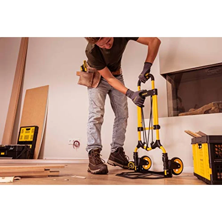 Stanley Klappbarer Stahlwagen SXWT-FT580-SP, Sackkarre bis 70 kg, Schwarz/Gelb, faltbar, mit Softgripgriffen – Bild 2