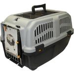 Bigbuy Transportbehälter Skudo 55 x 36 x 35 cm, Hundetransportbox mit Sicherheitsverschluss, Raster