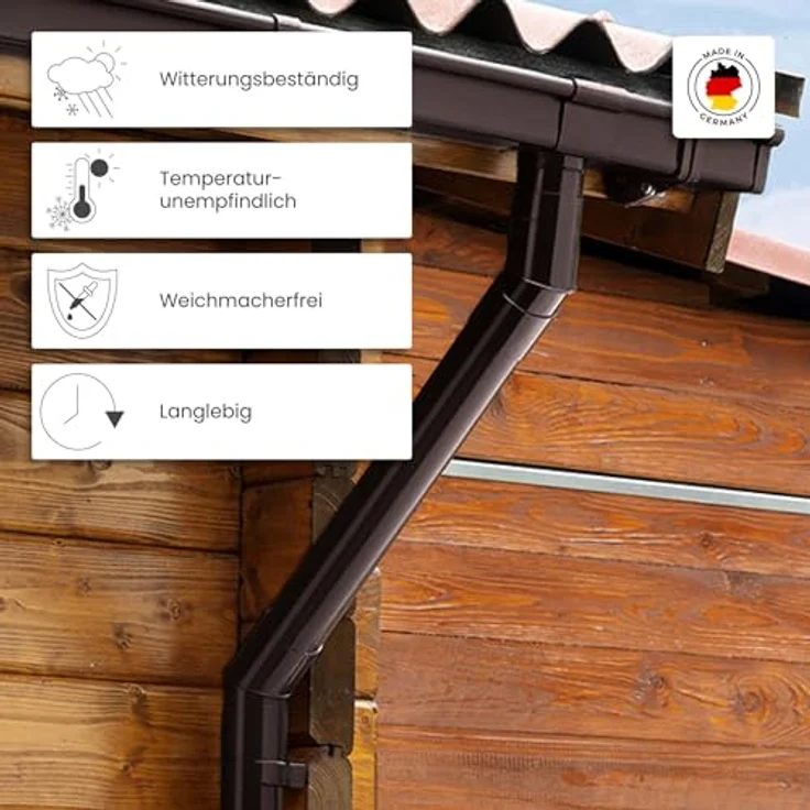 INEFA Regensammler für Fallrohr, PVC DN75 / 75mm Grau, witterungsbeständige Wasserklappe für Regenfallrohr, Made in Germany – Bild 3