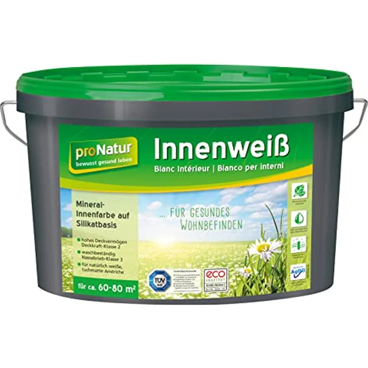Pronatur Mineralfarbe Innenweiß 10L weiß – Bild 2
