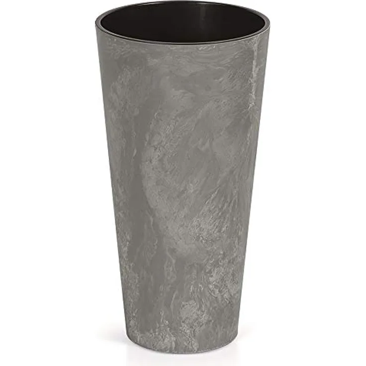 Prosperplast Tubus Slim Effect de plástico CON depósito en color Gris oscuro, 57,2 (alto) x 30 (ancho) x 30 (profundo) cms