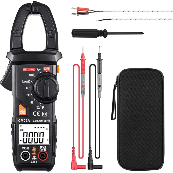 TACKLIFE CM02A Multimeter, Digital Zange Multimeter Spannungsprüfer 600A TRMS 6000 Counts NCV