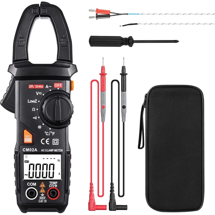 TACKLIFE CM02A Multimeter, Digital Zange Multimeter Spannungsprüfer 600A TRMS 6000 Counts NCV