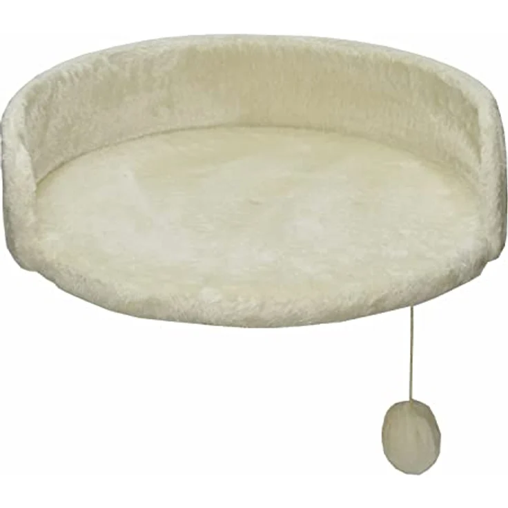 nanook Kratzbaum Liegeplatz Top für kräftige Katzen - Größe XXL - 46 cm Ø - Beige - mit Plüsch gepolstert und Spielball – Bild 3