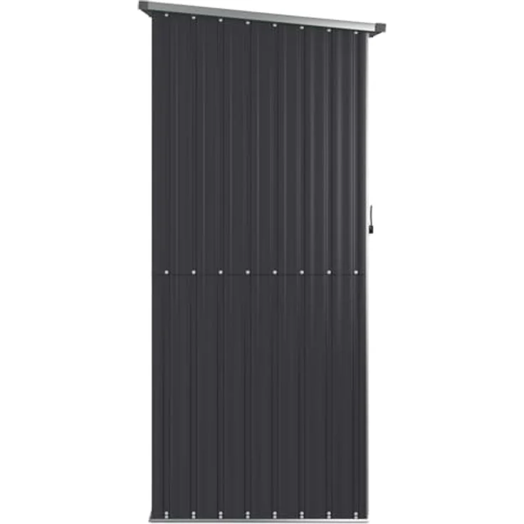 vidaXL Geräteschuppen Anthrazit 118,5x97x209,5 cm Verzinkter Stahl, Schrägdach, Abschließbare Tür – Bild 7