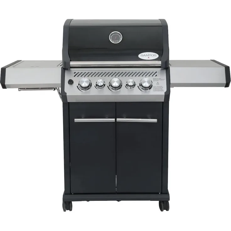 Proregal Gasgrill Gasgrill S-318 Schwarz mit 3 Hauptbrenner + 3-teiliges Zubehörpaket