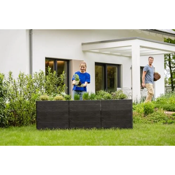 Garantia Ergo Quadro U L 75 Hochbeet Stone, inkl. Flora Wassersparsystem, 3D Stone Decor – Bild 5