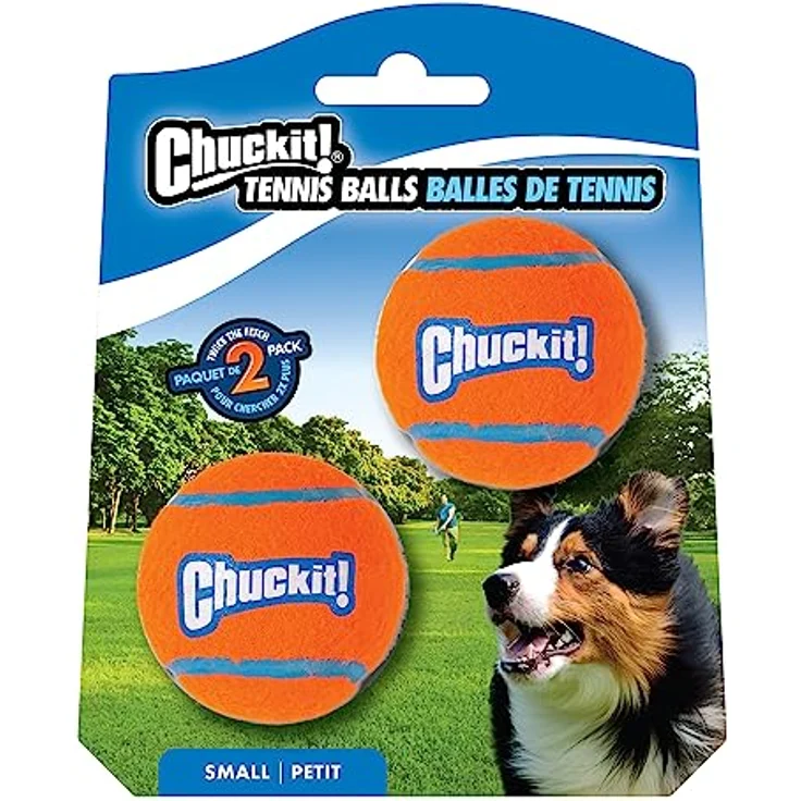 Chuckit 07101 Tennis ball Small, 2 Hundebälle kompatibel mit ballwerfer, S – Bild 1