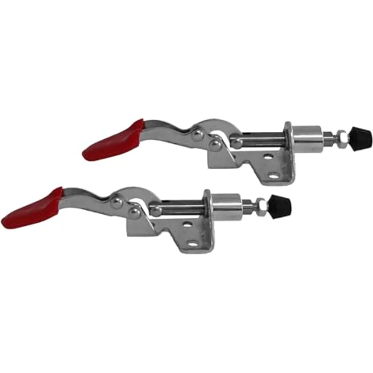SO-TECH Kniehebelspanner Kniehebelklemme, Haltekraft 45 kg, 2 Stück, rot – Bild 1