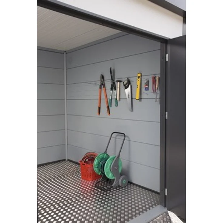 Telluria Lochblech für Gartenhaus XX21 Classico 180 x 33 cm grau, mit 18 Haken in 3 verschiedenen Größen
