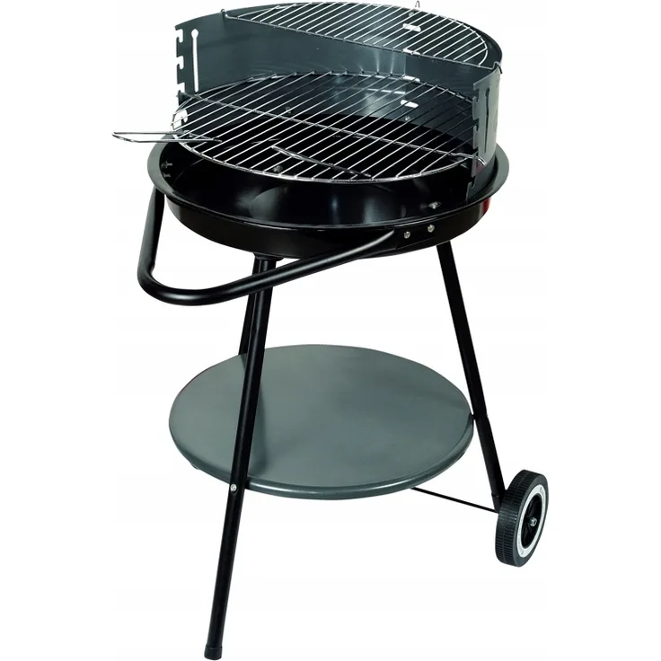 4U-Onlinehandel Grillwagen Ø49x80cm Rundgrill Holzkohlegrill Standgrill Kohlegrill Garten BBQ, Höhenverstellbarer Grillrost, Robuste Stahlkonstruktion