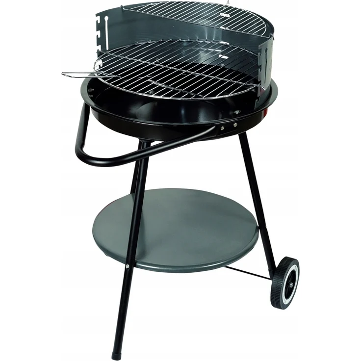 4U-Onlinehandel Grillwagen Ø49x80cm Rundgrill Holzkohlegrill Standgrill Kohlegrill Garten BBQ, Höhenverstellbarer Grillrost, Robuste Stahlkonstruktion
