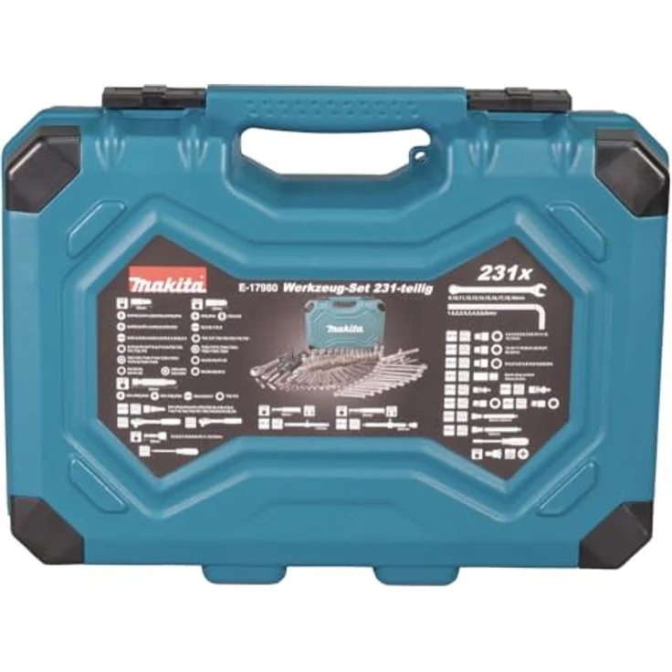 Makita Werkzeug GmbH Bohrer- und Bit-Set Makita Werkzeug-Set 231-tlg. E-17980, umfangreiches 231-teiliges Werkzeug-Set in gut sortiertem Koffer – Bild 6