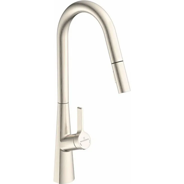 Naber Küchenarmatur Wasserwerk Bendea, Hochdruckarmatur mit herausziehbarem Auslauf, edelstahlfarbig, 360° schwenkbar