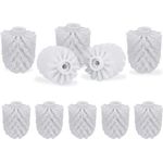 10 x WC Bürstenkopf im Set, lose Toilettenbürsten, 9,5 mm Gewinde, Ersatzbürstenkopf Ø 8 cm, Wechselbürstenkopf, weiß