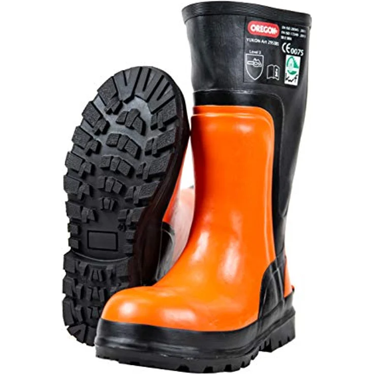OREGON® Yukon Schnittschutz Gummistiefel, orange/schwarz, Größe 39 – Bild 1