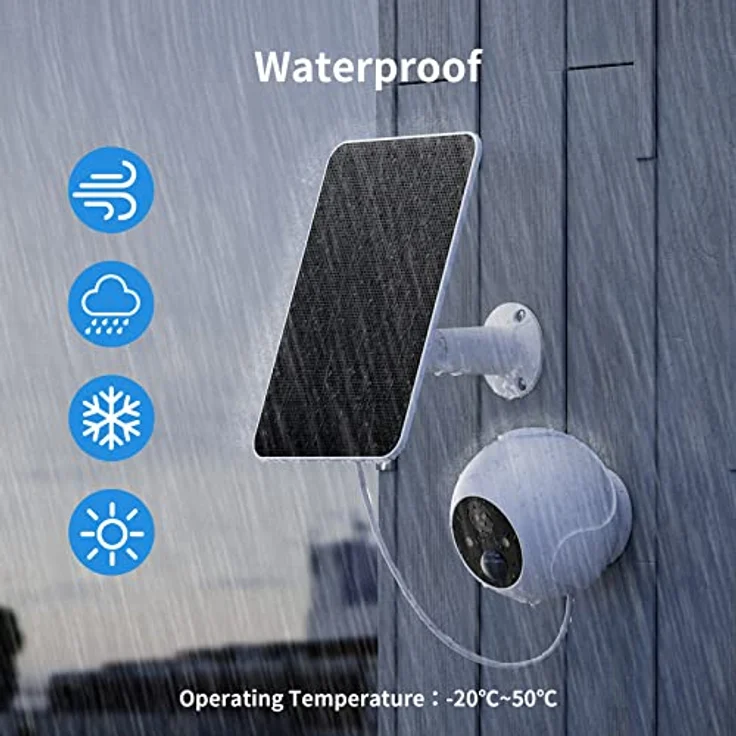 SwitchBot Solarpanel für Outdoor Spotlight Cam, wetterfestes Solarpanel mit 3 m USB-C-Kabel, weiß – Bild 4