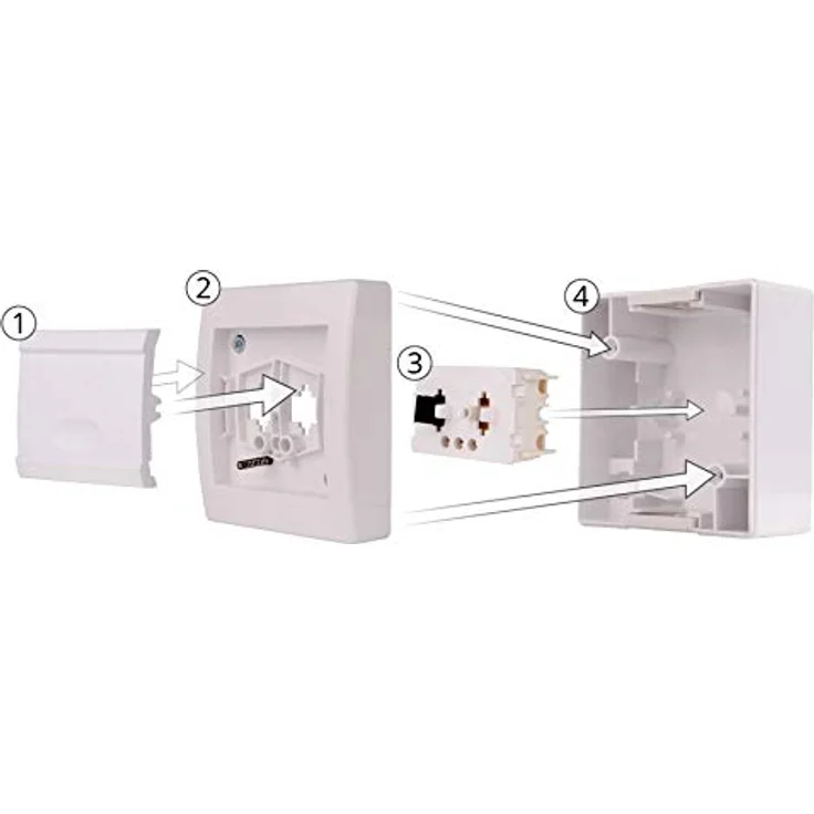 ALING-CONEL Aufputz Klingeltaster 10AX/250V~, IP 44, spritzwassergeschützt, Weiß – Bild 2
