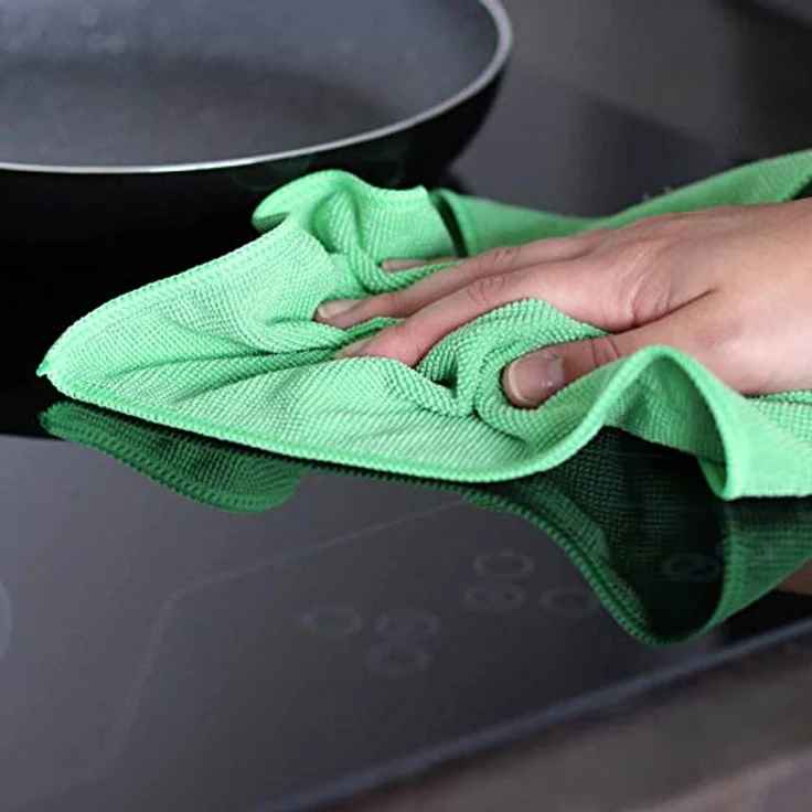 HOTREGA® Küchen Fettlöser 1L, intensiver Fettreiniger mit 2 Microfasertüchern in grün – Bild 8