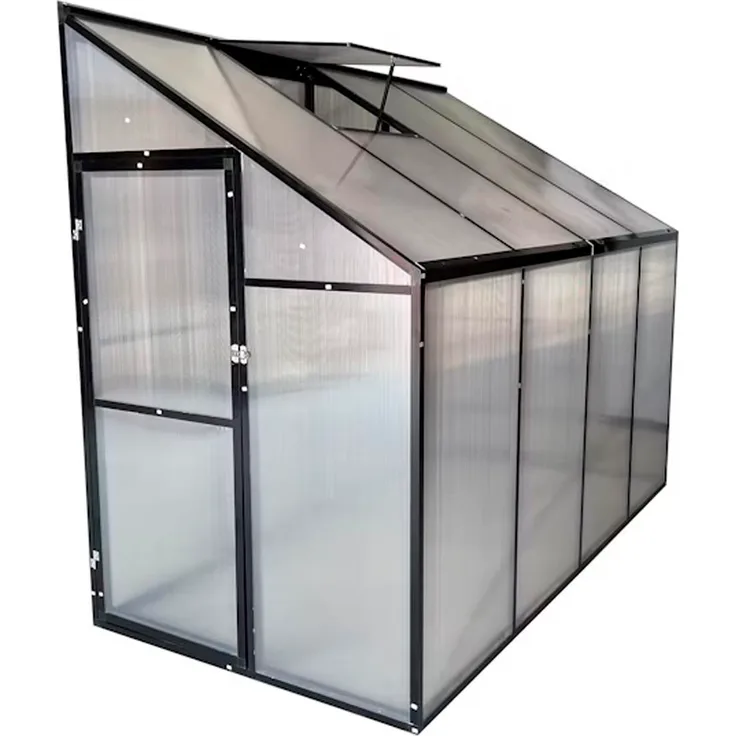 Lykke Mini-Gewächshaus Sundsvall, stabil, 241x122x195cm, Aluminium, Schwarz