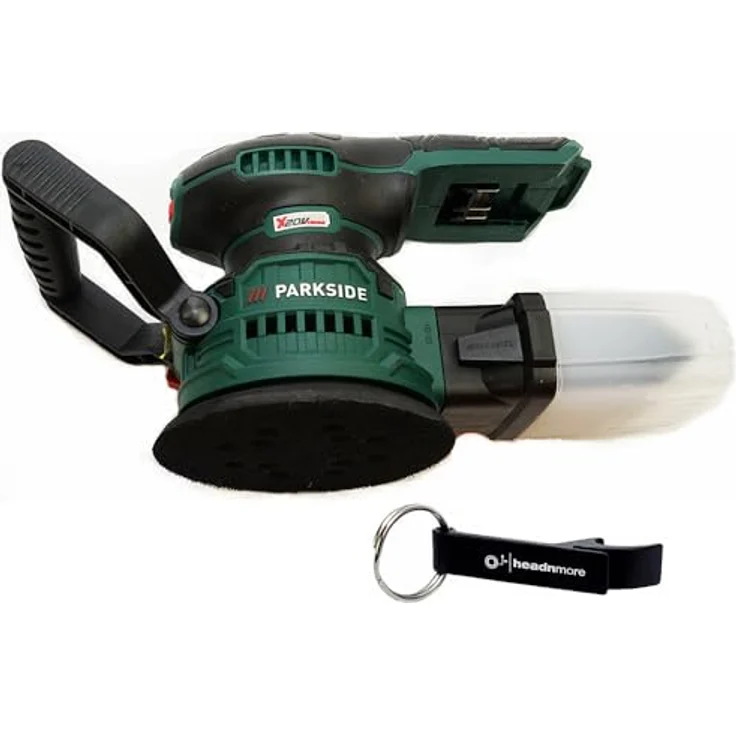 HEADNMORE® Bundle mit PARKSIDE® 20V Akku Exzenterschleifer PAEXS 20-Li B2, 6-stufige Drehzahlregelung, integrierte Staubabsaugung und HEADNMORE® Flaschenöffner als Schlüsselanhänger (ohne Akku) – Bild 1