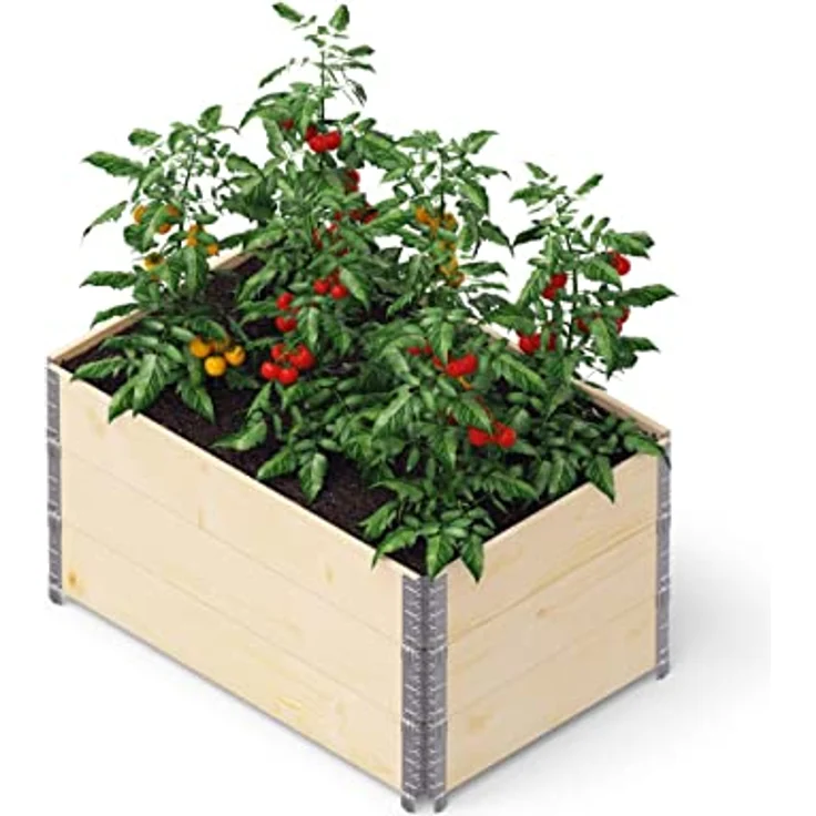 Kronus 3er-Set Palettenrahmen Hochbeet 80x60x60 cm stapelbar Aufsatzrahmen – Bild 1