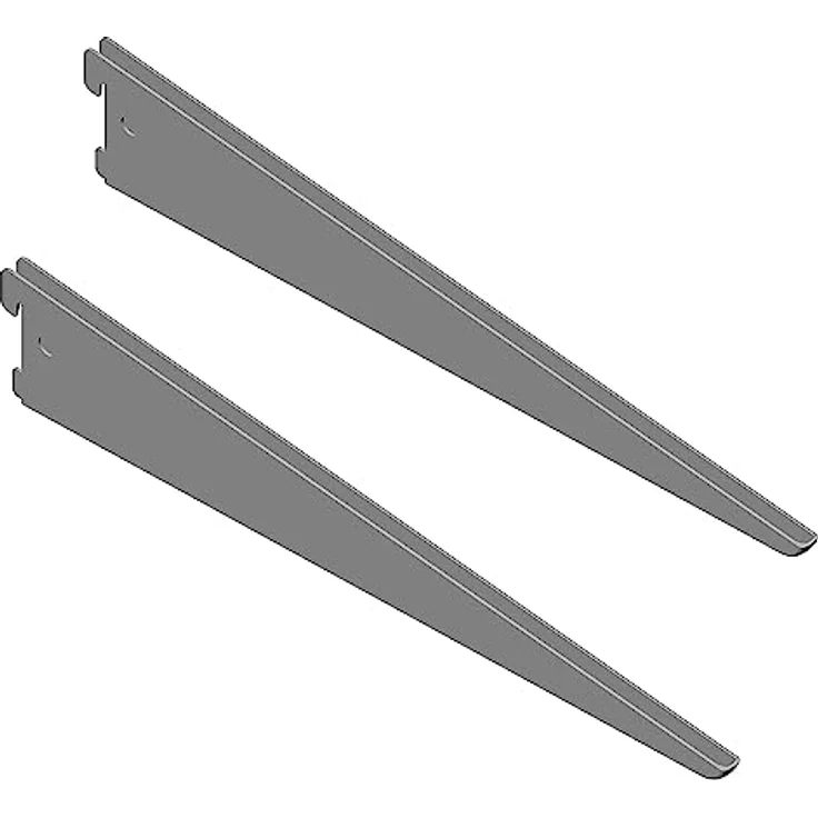Element System U-Träger Regalträger 2-reihig, 2 Stück, 5 Abmessungen, 3 Farben, Wandschiene, weißaluminium – Bild 2