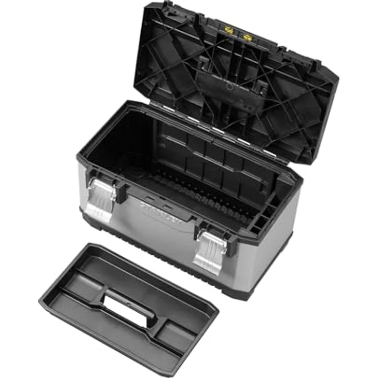 Stanley FatMax Werkzeugkoffer - Werkzeugbox (20'', 50x29x30cm, Trage mit Bi-Material Griff, robuste Box aus Metall-Kunststoff mit rostfreien Schließen, Koffer mit Aussparung) 1-95-615 – Bild 5