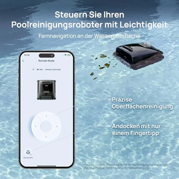 Beatbot AquaSense 2 Pro Poolroboter, Poolsauger für Boden, Wand, Oberflächen, Wasserklärung, smarte Navigation, bis zu 360 m², blau – Bild 3