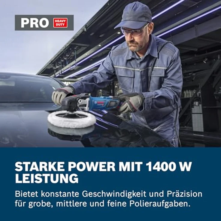 Bosch Professional GPO 14-180 S Rotationspoliermaschine, 1400 Watt, 180 mm, ergonomisches Design, vibrationsarm – Bild 3