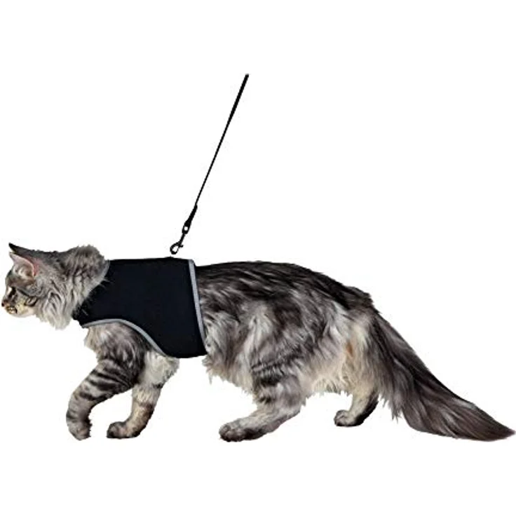 Trixie 41895 Softgeschirr mit Leine, Katze, XL, 36–54 cm, 1,20 m, schwarz – Bild 5