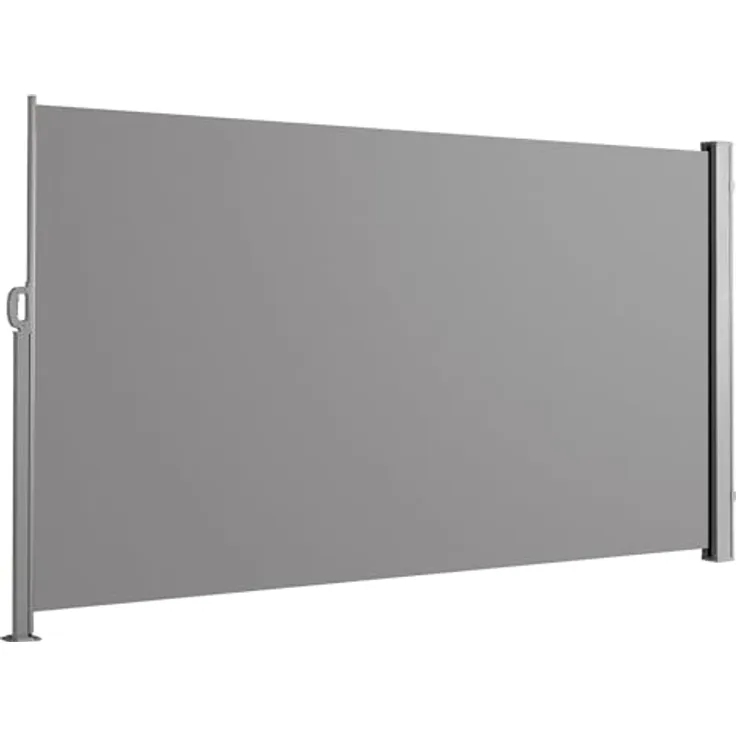 SVITA Seitenmarkise ausziehbar Sichtschutz Balkonmarkise Sichtschutz Sonnenschutz UV50+ 300x200cm Hellgrau