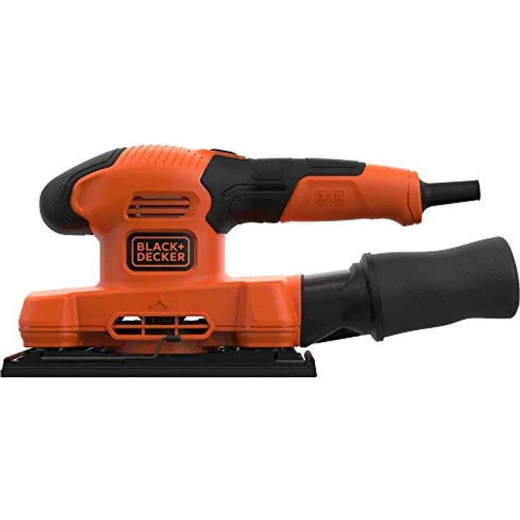 Black+Decker BEW210 Schwingschleifer (150W, Schleifplatten 90 x 187 mm, mit integrierter Staubabsaugung, zum Schleifen-Polieren von großen Flächen, inkl. 1 Schleifpapier K100) – Bild 2