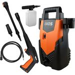 IXES Hochdruckreiniger IX-PRC1400 inkl. Zubehör | max. 110 bar Druck | 1400W Leistung | 408 L/h | Selbstansaugfunktion | Aluminiumpumpe | 3m Hochdruckschlauch | Druckreiniger mit Quick-Connect-System