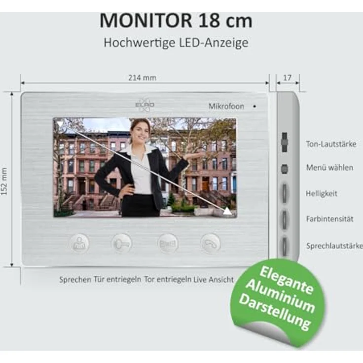 Elro Video-Türsprechanlage DV4000 (Haustür, innenbereich, Außenbereich, 2-tlg., Türklingel, Kamera, Video Türsprechanlage) – Bild 4