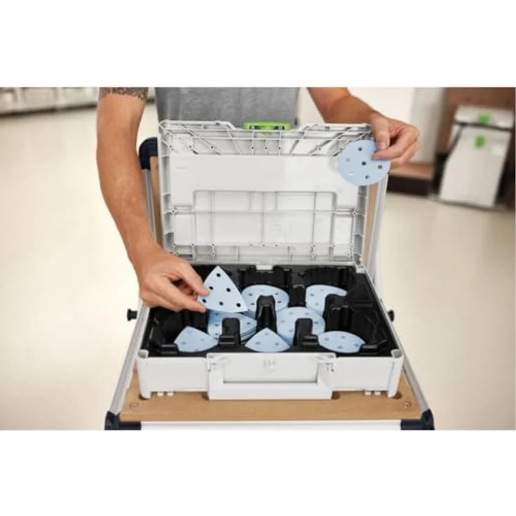 Festool Schleifmittel-Systainer³ SYS-STF D90/V93 GR-Set Granat, Schleifblätter für modernste Lacksysteme – Bild 2
