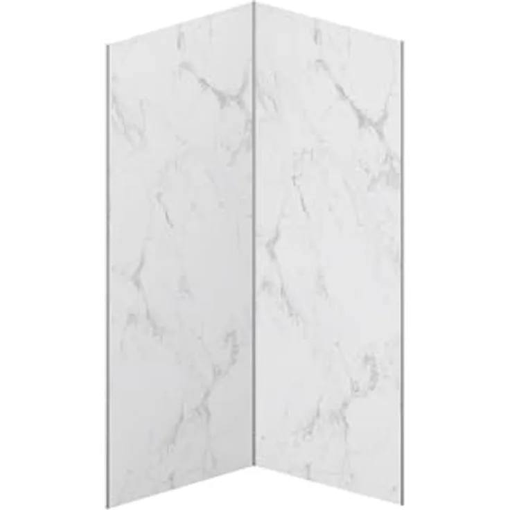 Vente-unique Wandpaneele für Dusche Eneko, 2er-Set in Weiß, Marmor-Optik, 90 x 210 cm