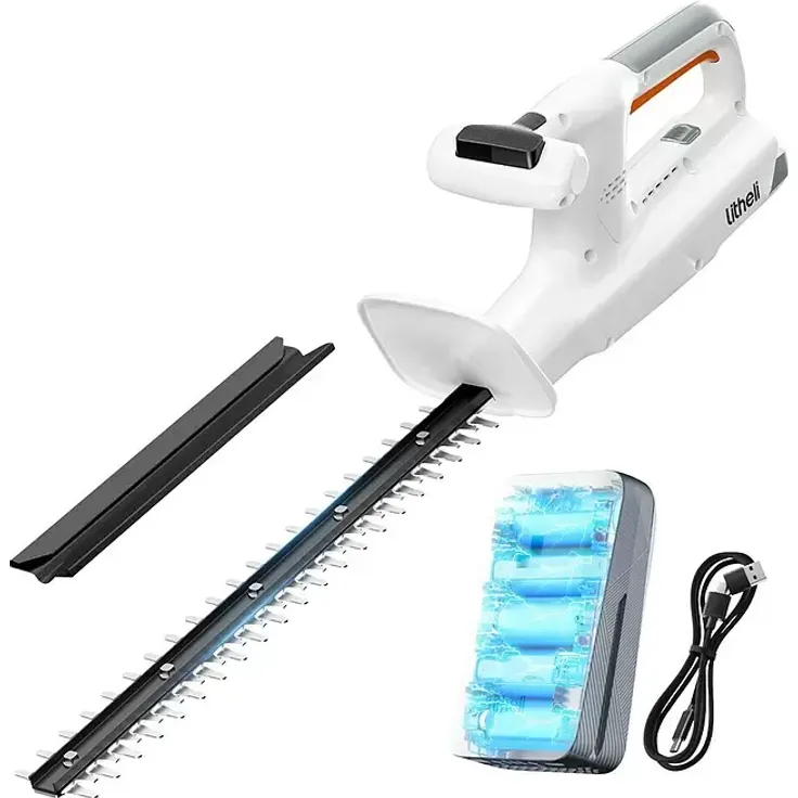 Litheli U20 Handy+ Akku-Heckenschere, 20V Li-Ionen mit 400 mm Schnittlänge, ergonomisch, inkl. 2.0 Ah Akku und USB-C-Powerbank-Funktion
