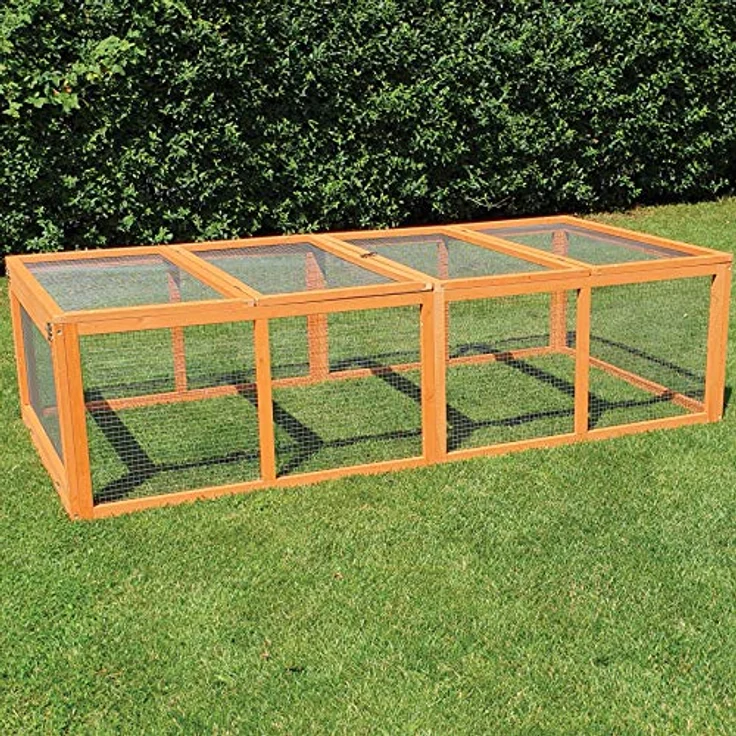 NYVI Freilaufgehege FreeBunny XXL 180x90x48 cm Natur - Wetterfest, Imprägniert, Erweiterbar - Außengehege für Kleintiere wie Hasen & Kaninchen - Freilauf Auslauf - Freigehege aus Holz & Metallgitter – Bild 5